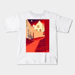 Dysart: Scottish Town digital drawing Kids T-Shirt